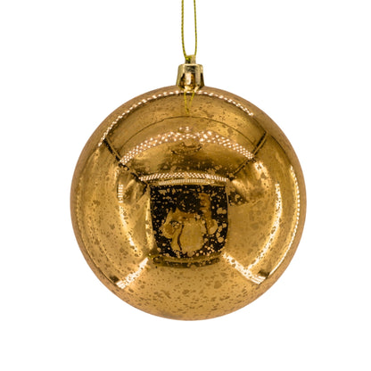 Mercury Finish Plastic Ball Ornament 4" - Dark Gold