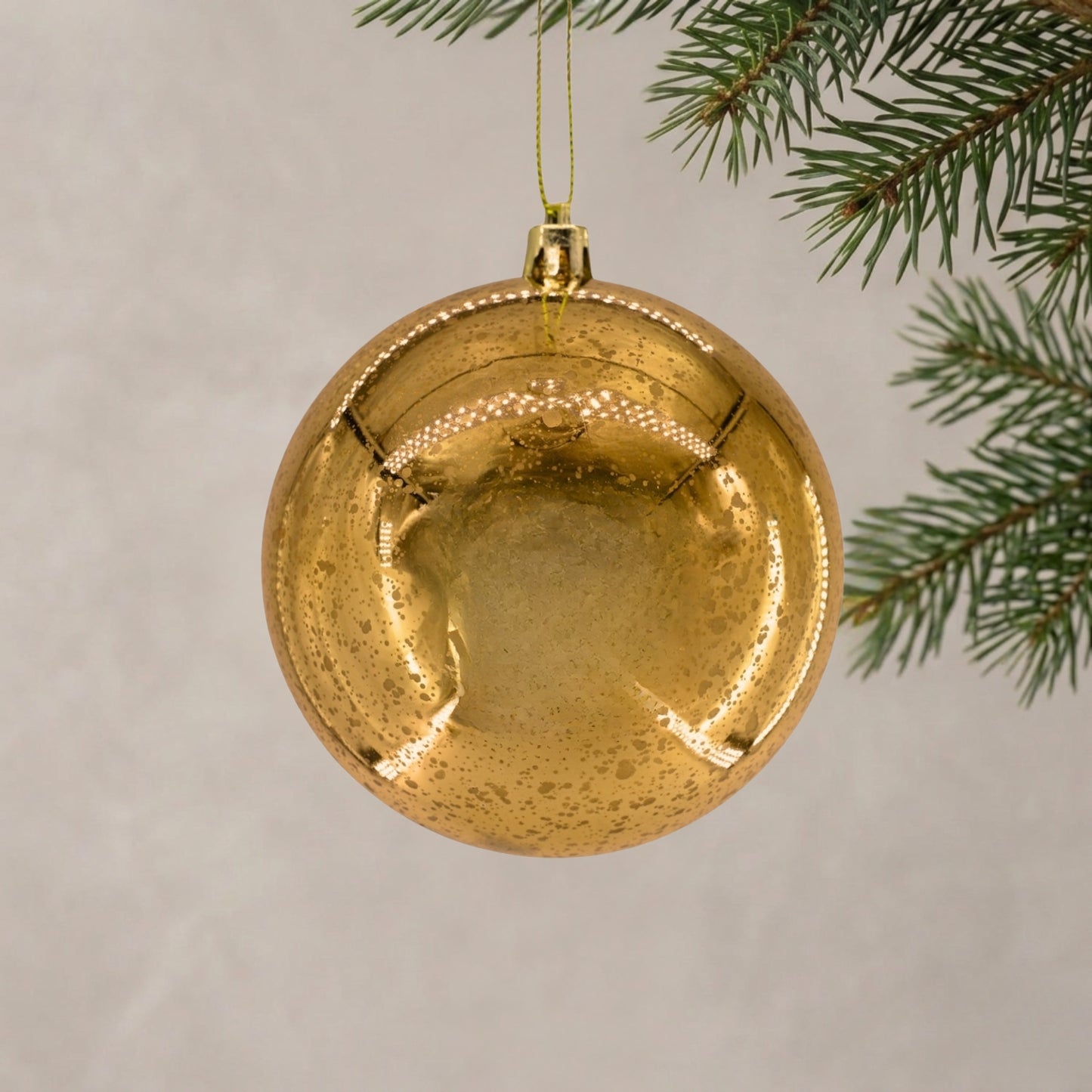 Mercury Finish Plastic Ball Ornament 4" - Dark Gold