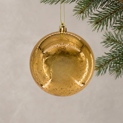 Mercury Finish Plastic Ball Ornament 4" - Dark Gold