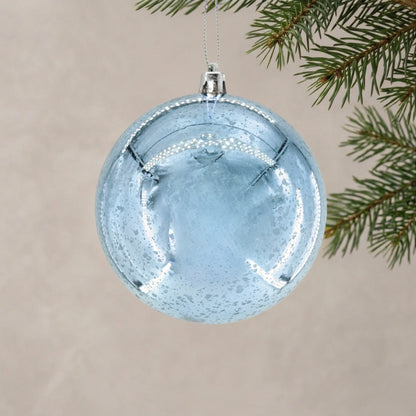 Mercury Finish Plastic Ball Ornament 4" - Light Blue