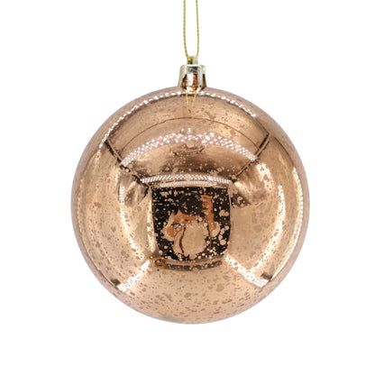 Mercury Finish Plastic Ball Ornament 4" - Light Gold