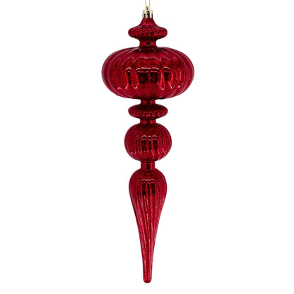 Mercury Finish Grand Plastic Finial 12" - Burgundy