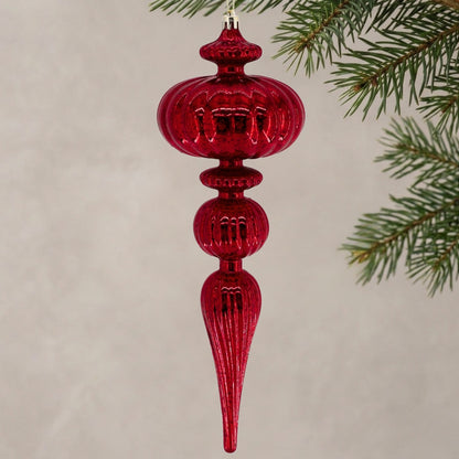 Mercury Finish Grand Plastic Finial 12" - Burgundy