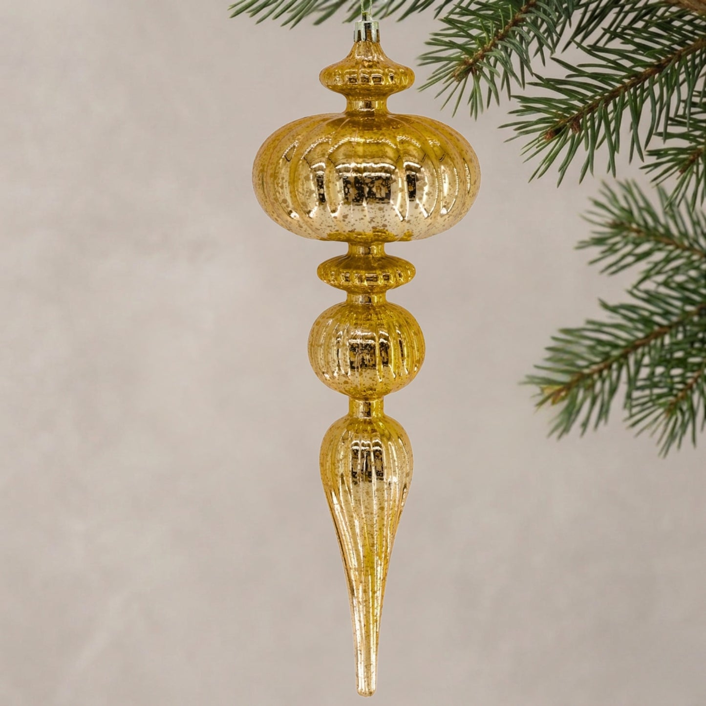 Mercury Finish Grand Plastic Finial 12" - Dark Gold