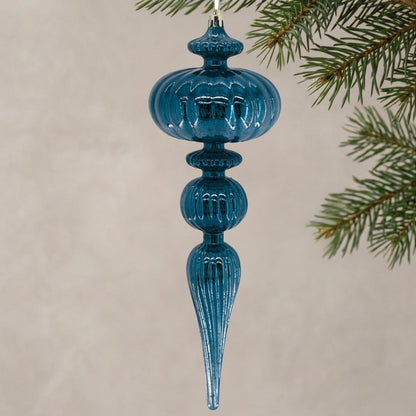 Mercury Finish Grand Plastic Finial 12" - Navy Blue