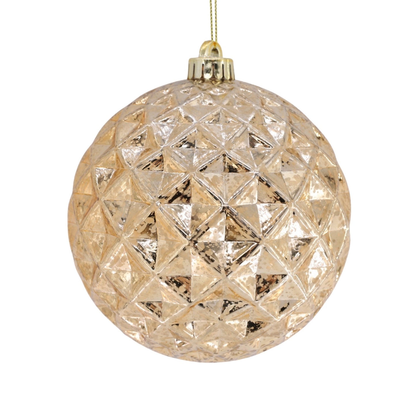 Mercury Finish Diamond Ornament 6" - Champagne | ZT