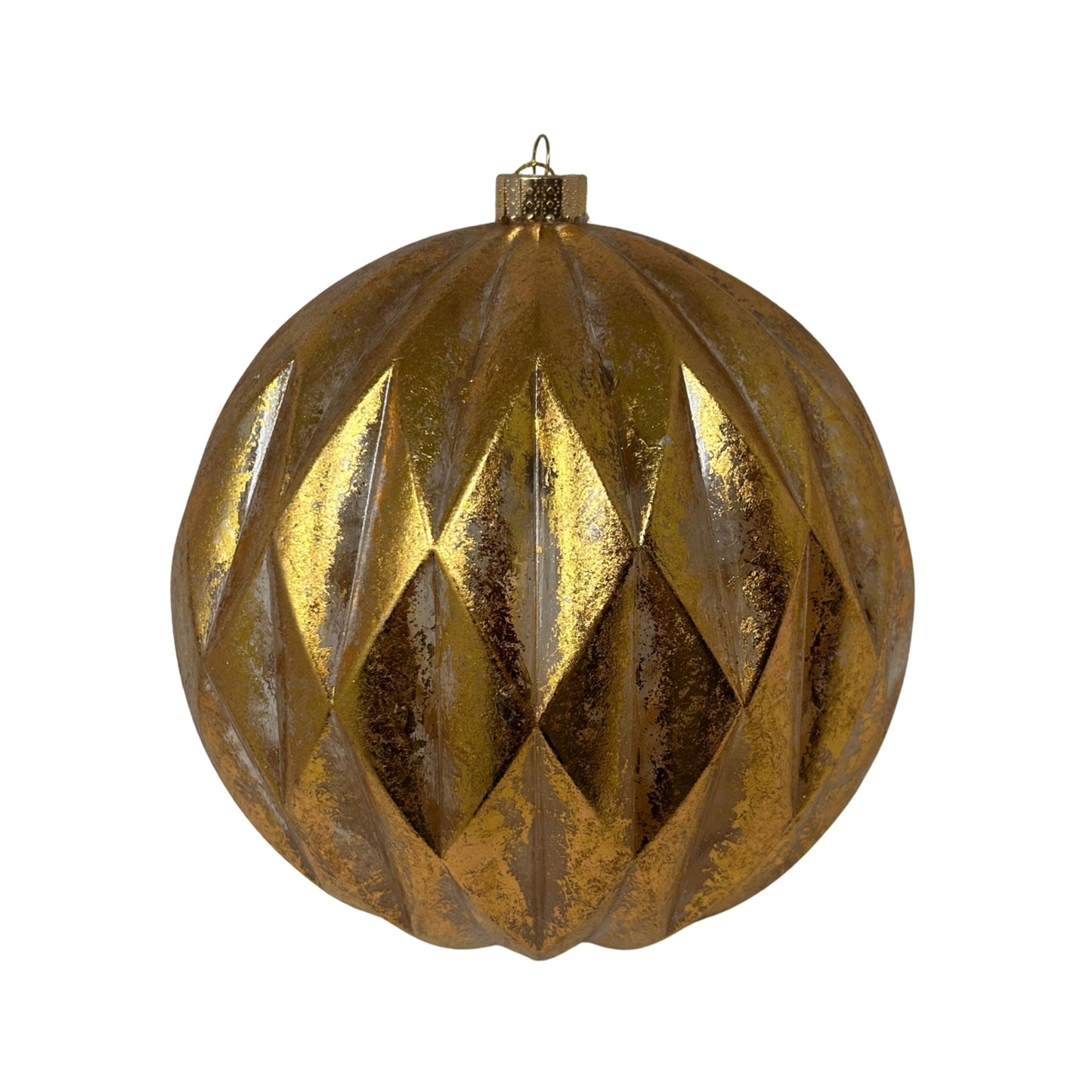 Antiqued Gold Diamond Ball 8" | YK
