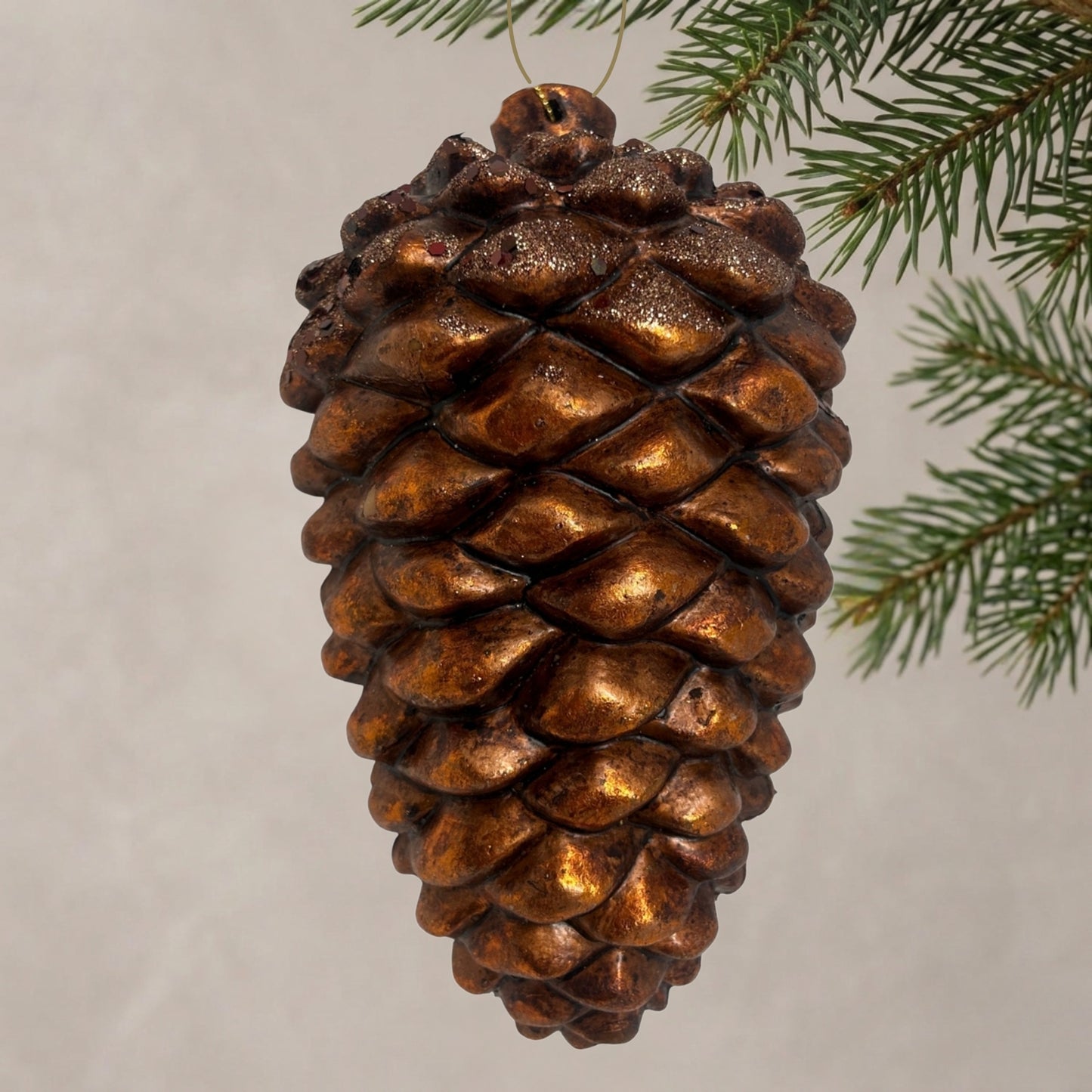 Metallic Pinecone Ornament 8" - Bronze | YK