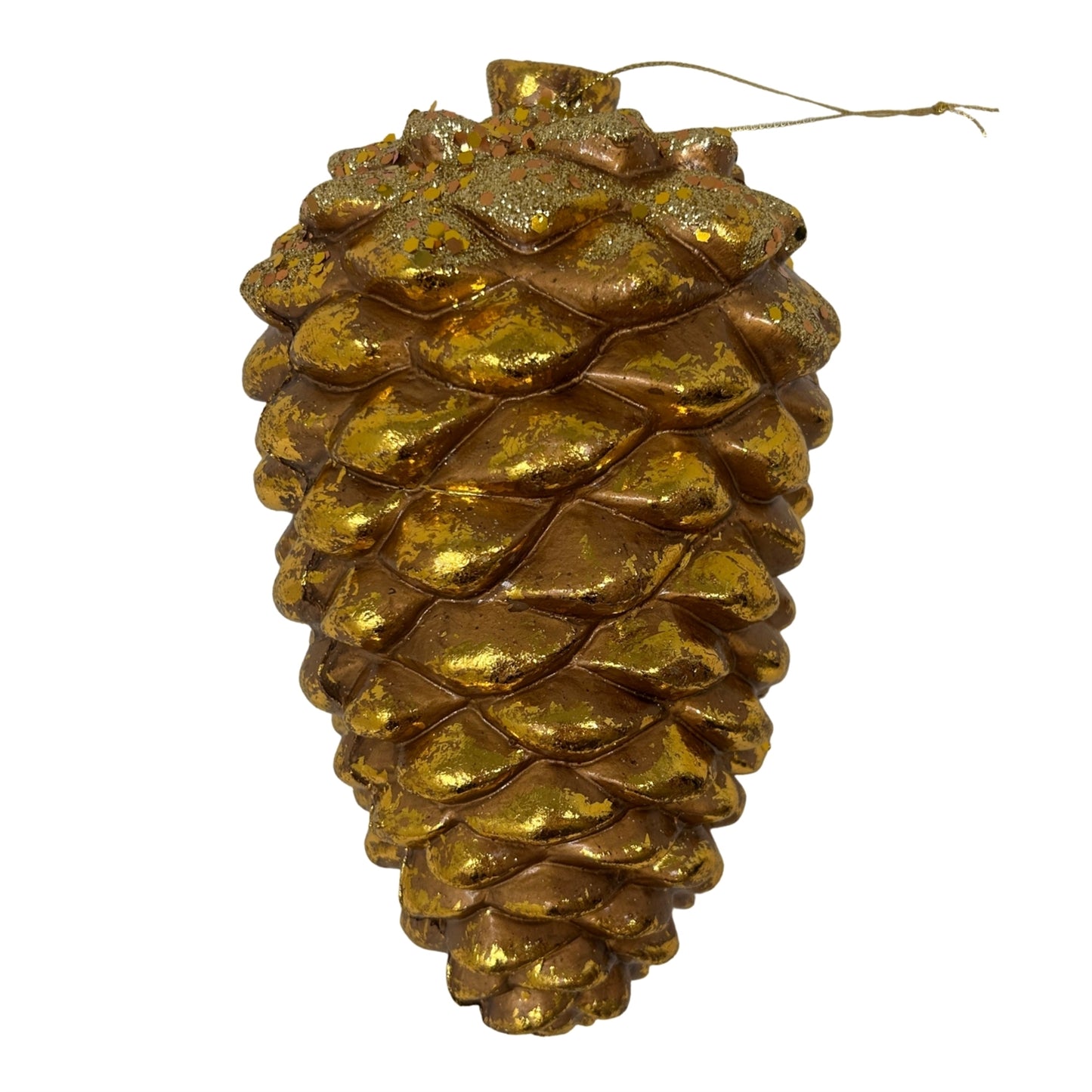 Metallic Pinecone Ornament 8" - Gold | YK
