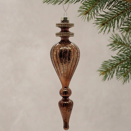 Bronze Glass Finial Ornament 9.5" | TG