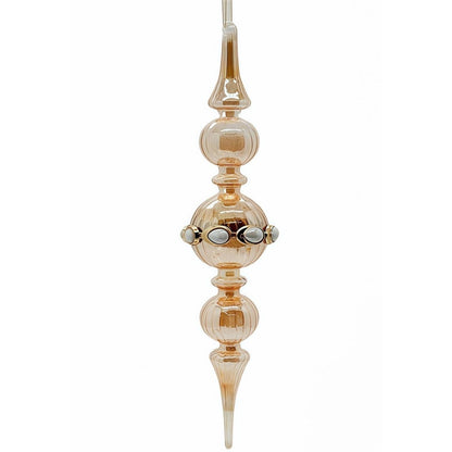 Light Gold Glass Finial Ornament 12" | TG