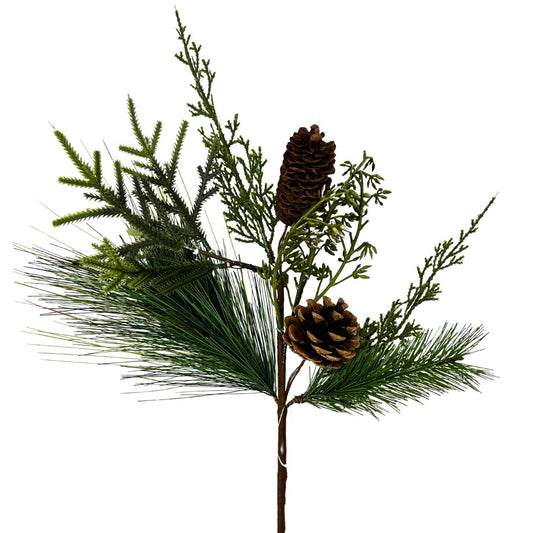 Mixed Green Pinecone Pick 18” | KS