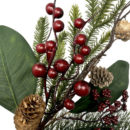 Burgundy berry Mixed Pine Pick 17" | KS