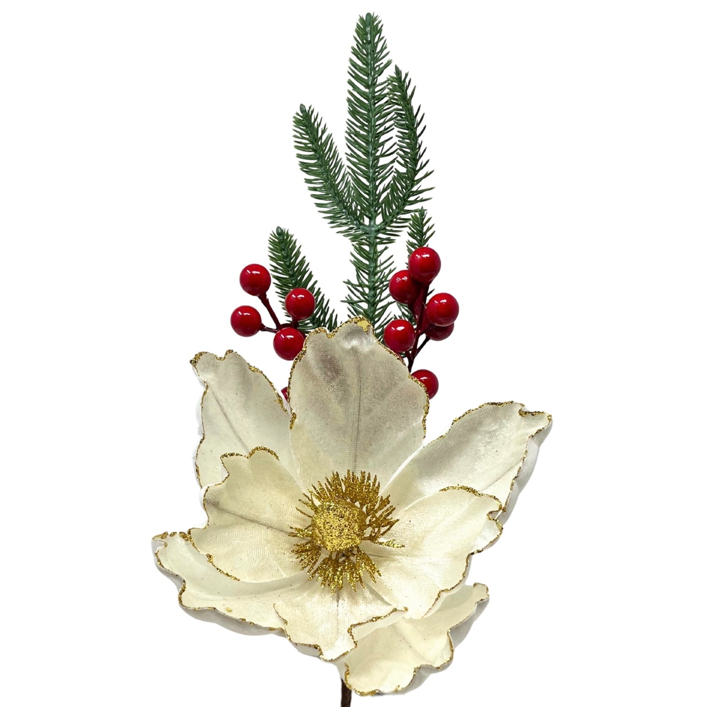 Velvet Magnolia/Berry Pick 18" - White/Gold | DB
