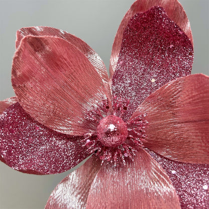 Light Pink Metallic/Glitter Magnolia H:14" Dia: 9.5" | DB
