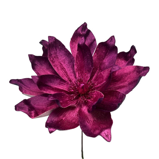 Lux Two Tone Plum Moody Velvet Magnolia H:15" Dia: 11" | DB
