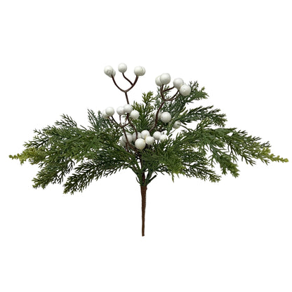 11.5" Fresh touch Cedar Pick w/ Cream Berries | DB