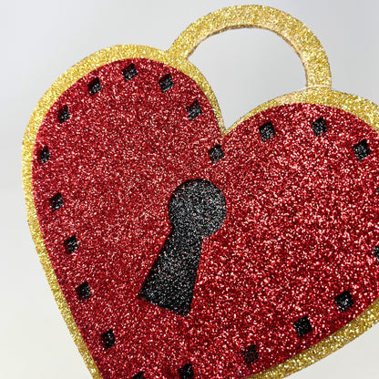 Felt Heart Lock Pick 16" - Red | QP