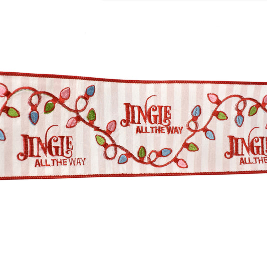 Jingle All The Way Candy Color Light String Embroidery Ribbon 4” x 10yd | IR