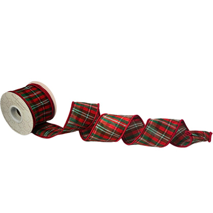 Christmas of Old Plaid Ribbon - Red/Green/Blue 2.5” x 10yd | IR