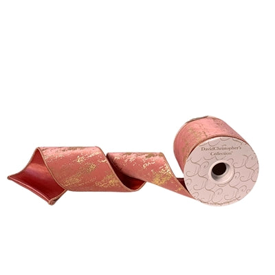 Rose Gold Velvet Abstract Ribbon 4”X10YD | IR
