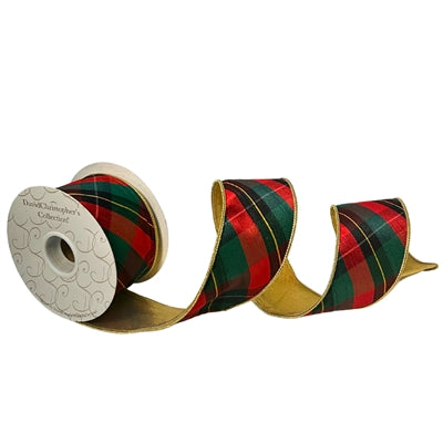 Red/Green/Gold Nutcracker Plaid Ribbon  2.5”X10YD | IR