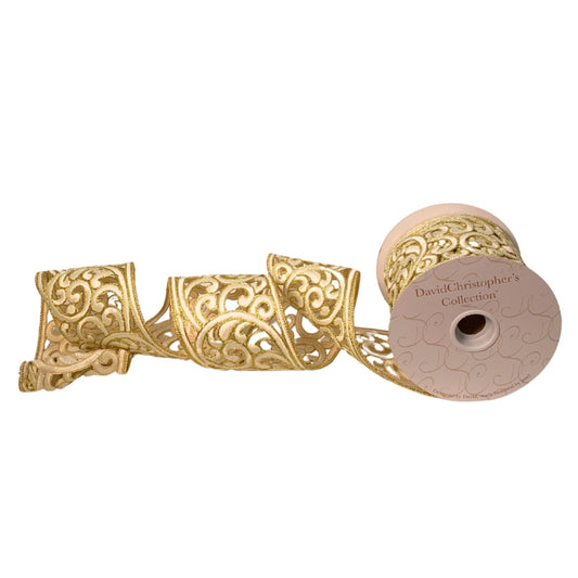 Gold and Cream Ribbon 4” x 10yd | IR