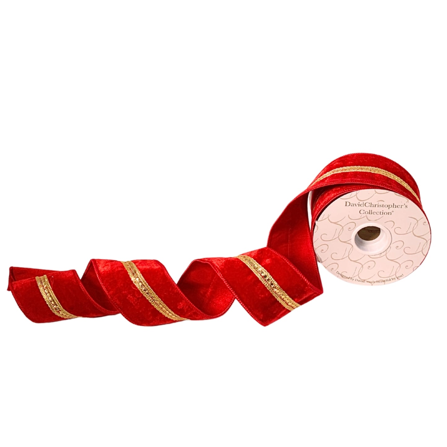 Red Velvet Seq. Jewel Center Ribbon 2.5”X10YD | IR