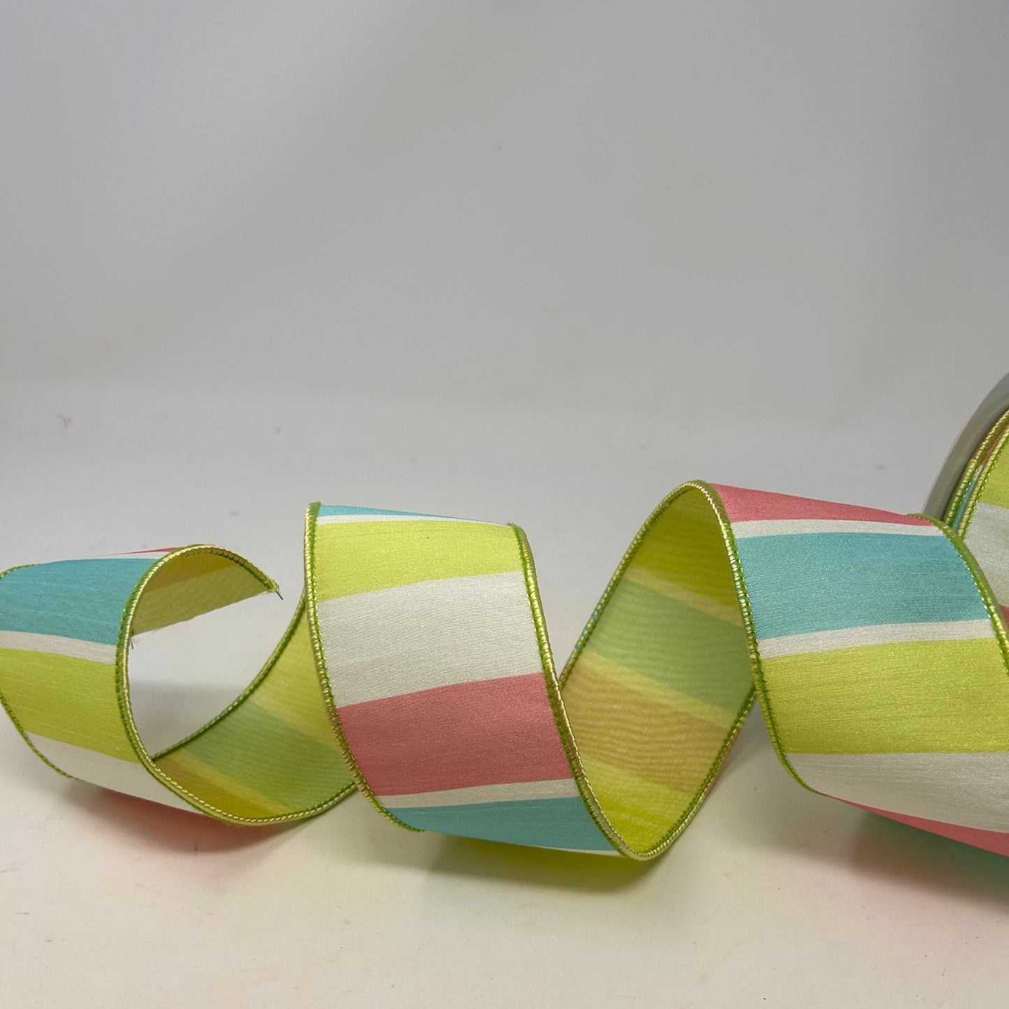 Spring Block Pattern 2.5'' X 10YD - Green/Blue/Pink Ribbon  | IR