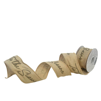 Tis the Season Print on Jute Ribbon 2.5" x 10 YD | IR