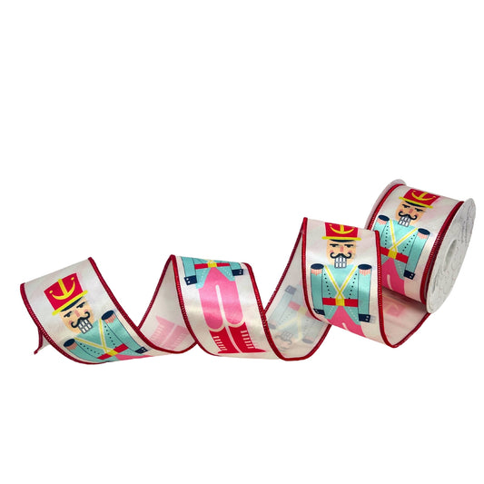 Pastel Nutcracker on Satin Ribbon 2.5" x 10yd | IR