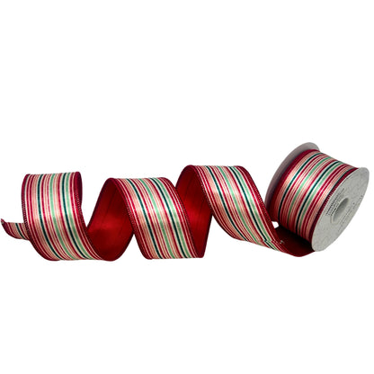 Retro Stripe on Satin Ribbon 2.5" x 10yd | IR