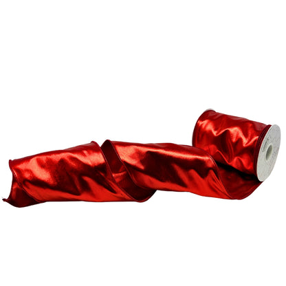 Metallic Faux Leather Wired Ribbon 6" x 10yd | IR