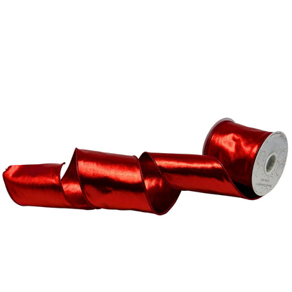 Metallic Faux Leather Wired Ribbon 4" x 10yd | IR