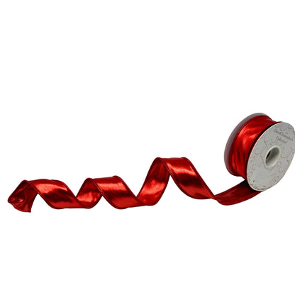 Metallic Faux Leather Wired Ribbon 1.5" x 10yd | IR