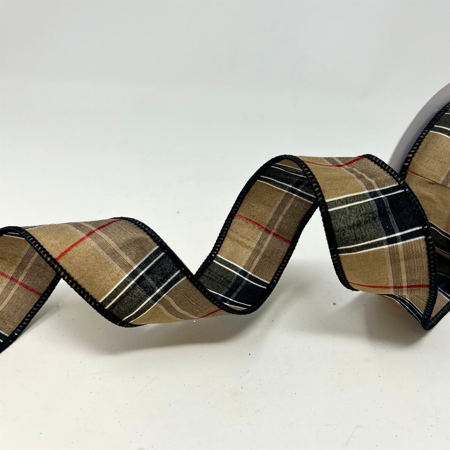 Berry Black and Tan Plaid Ribbon 1.5" x 10yd | IR