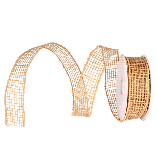 Open Weave Jute Ribbon Natural - 1.5" x 10yd | IR