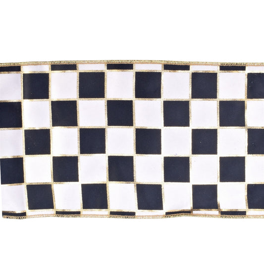 Classy Checks w/ Gold Backing Ribbon 6" x 10yd | IR