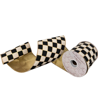 Classy Checks w/ Gold Backing Ribbon 6" x 10yd | IR