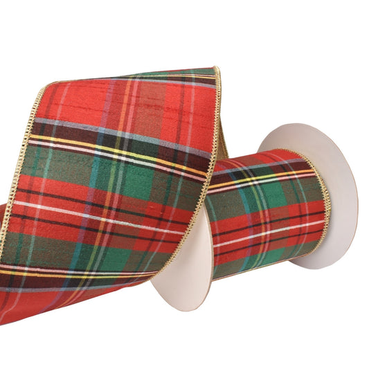 Tartan Tradition Plaid Ribbon w/ Gold Back 4" x 10yd | IR