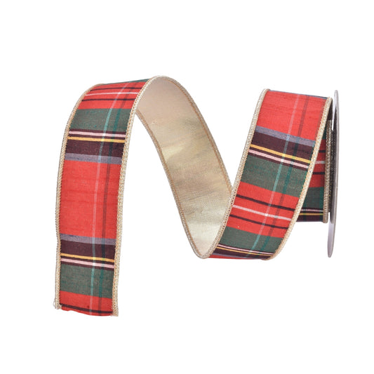 Tartan Tradition Plaid Ribbon w/ Gold Back 1.5" x 10yd | IR