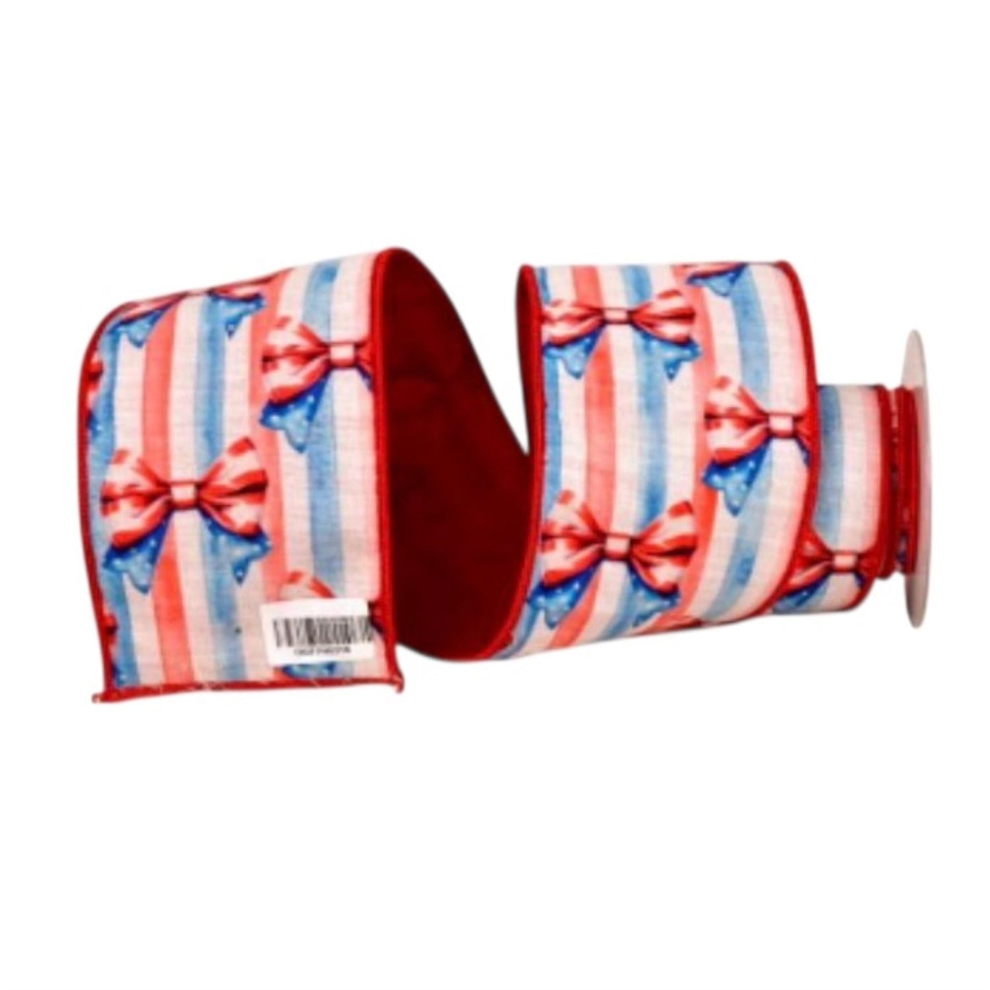 2.5” X 10Yd Digital Print On White Dupion With Red Dupion Back | IR