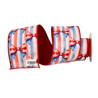 2.5” X 10Yd Digital Print On White Dupion With Red Dupion Back | IR