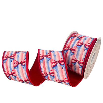2.5” X 10Yd Digital Print On White Dupion With Red Dupion Back | IR
