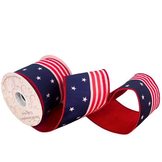 4” X 10Yd Digital Print On  Dupion With Red Dupion Back | IR