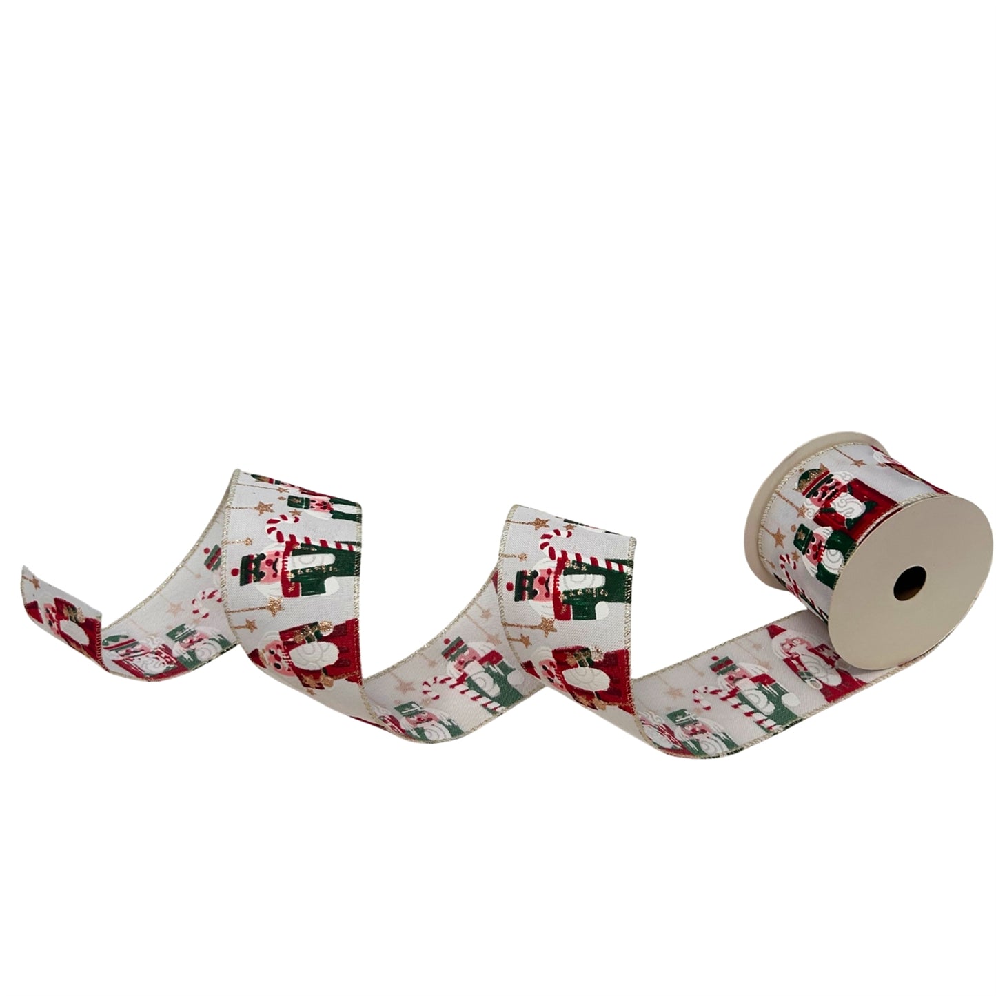 Festive Nutcrackers Print on Linen Ribbon 2.5" x 10yd | CRR