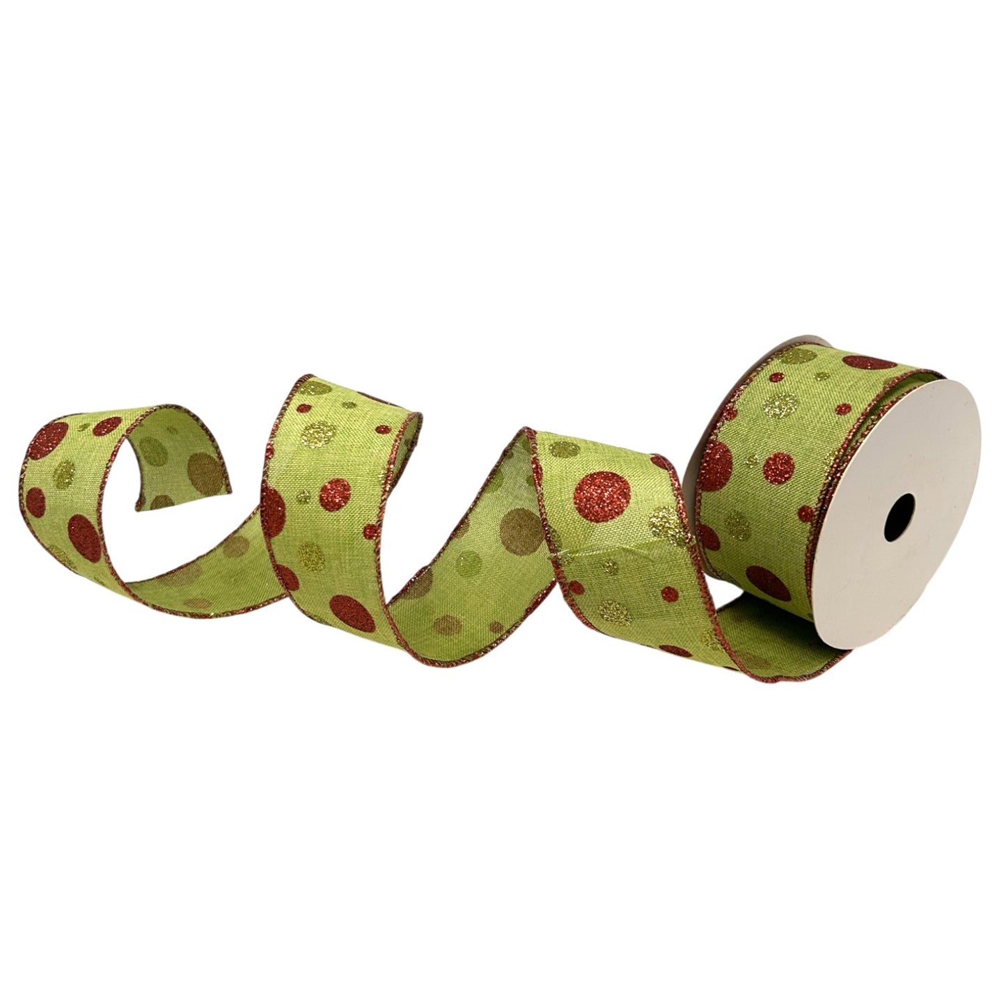 Polka Dot on Lime Ribbon 1.5" x 10yd | CRR