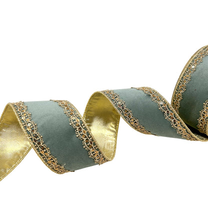 Elegant Edge Velvet Ribbon 2.5" x 10yds - Aqua | CRR