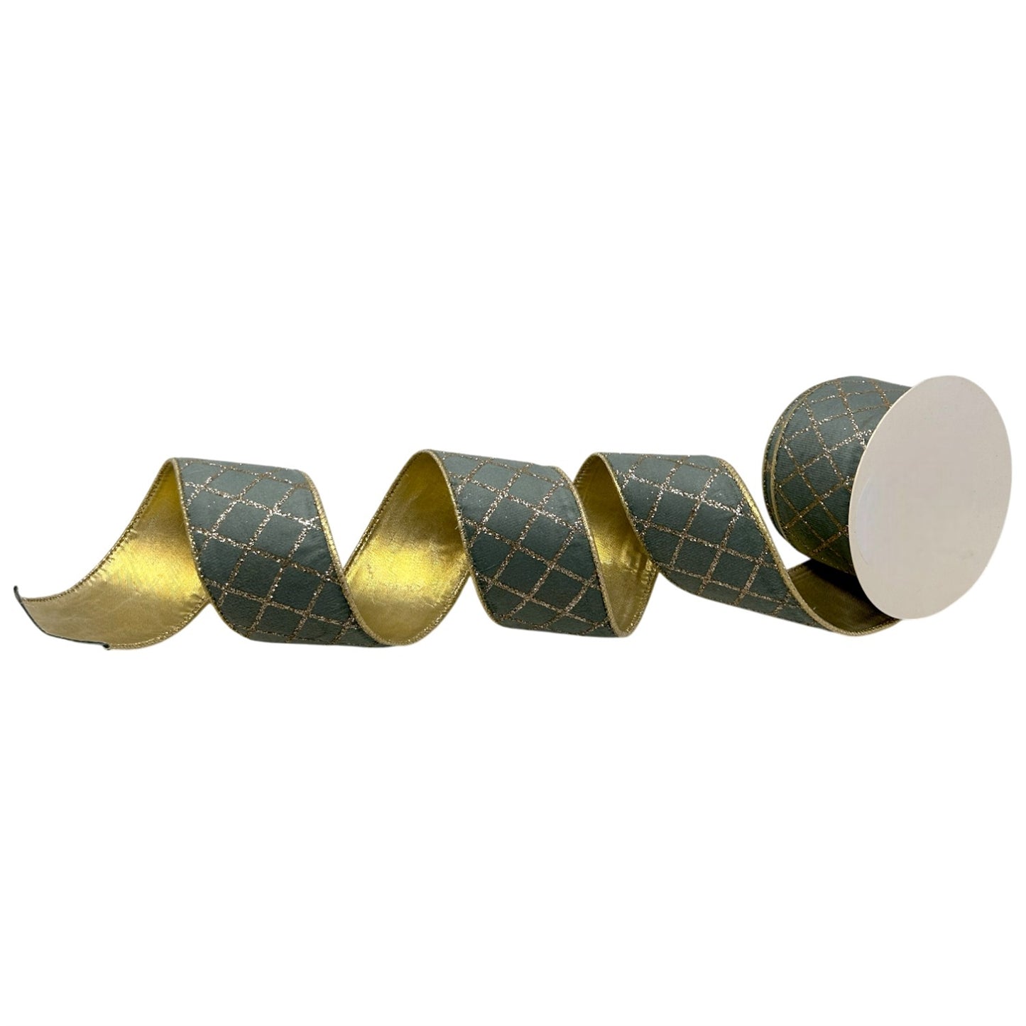 Champagne Glitter Diamonds on Soft Robbins Egg Ribbon 2.5" x 10yd | CRR