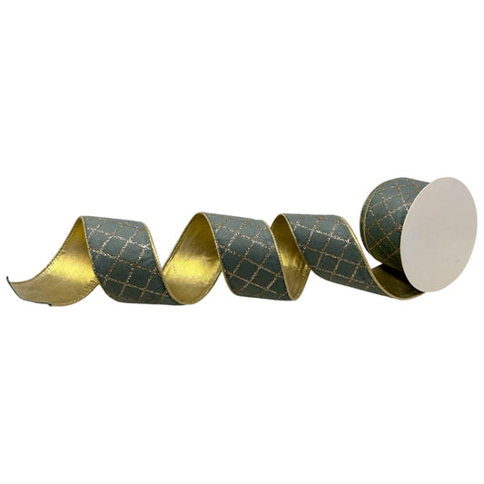 Champagne Glitter Diamonds on Soft Robbins Egg Ribbon 2.5" x 10yd | CRR